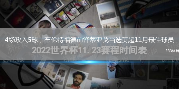 4場(chǎng)攻入5球，布倫特福德前鋒蒂亞戈當(dāng)選英超11月最佳球員